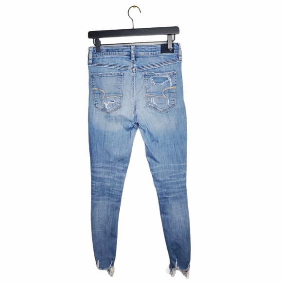 American Eagle Hi-Rise Jegging Distressed 8 Light - Picture 5 of 15